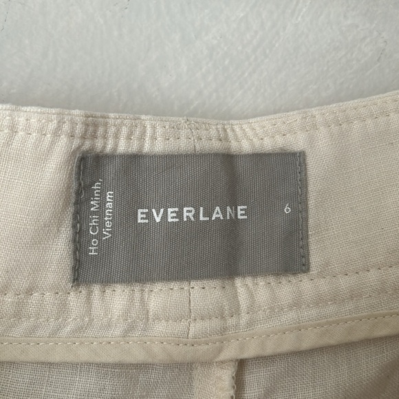 Everlane The Linen Way High Drape Shorts cream white ecru size 6 small - Picture 8 of 10